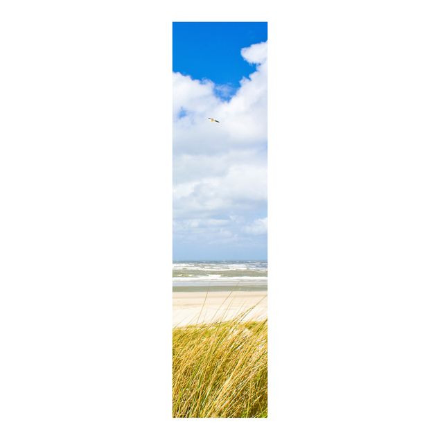 Sliding panel curtains landscape At The North Sea Coast
