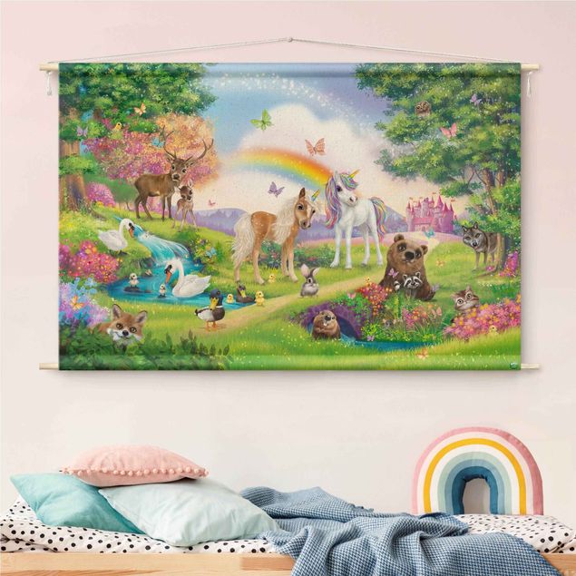 forest tapestry Animal Club International - Magical Forest With Unicorn