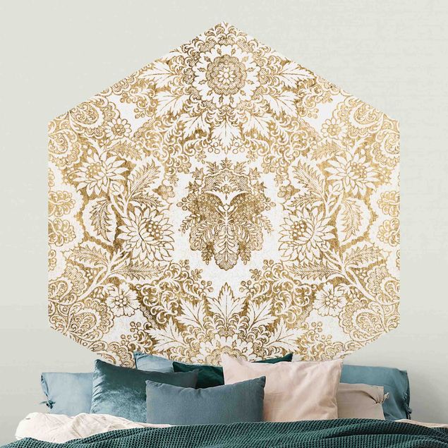 Wallpapers gold and silver Antique Baroque Wallpaper In Gold