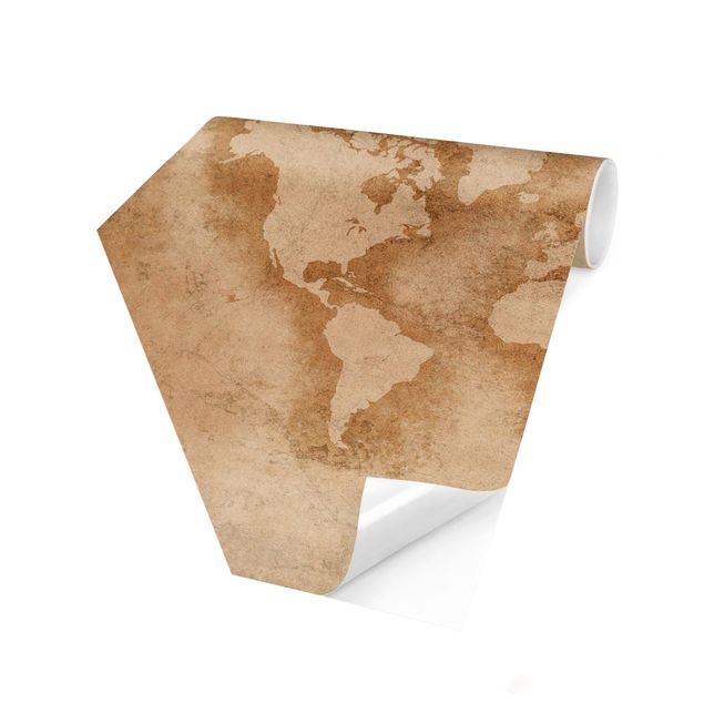 Creme wallpapers Antique World Map