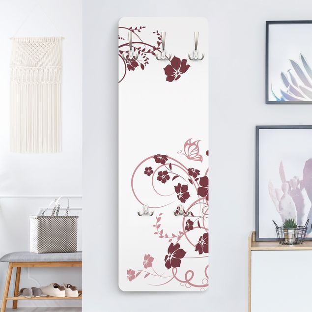 Wall mounted coat rack flower Apricot Blossom