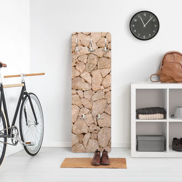 Wall mounted coat rack stone Apulia Stonewall - Ancient Stone Wall Of Large Stones