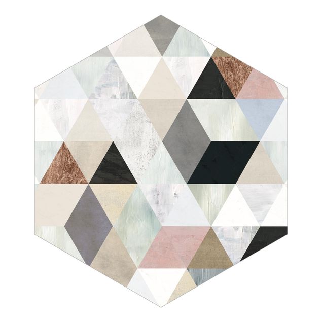 Adhesive wallpaper Watercolour Mosaic With Triangles I