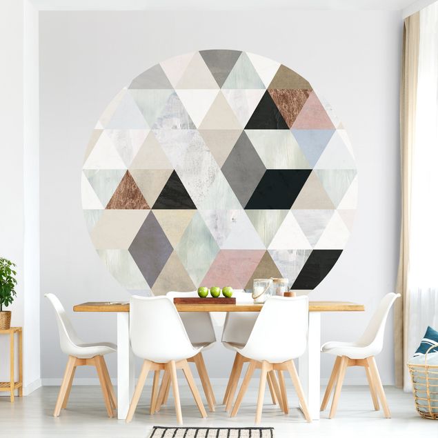 Wallpapers geometric Watercolour Mosaic With Triangles I