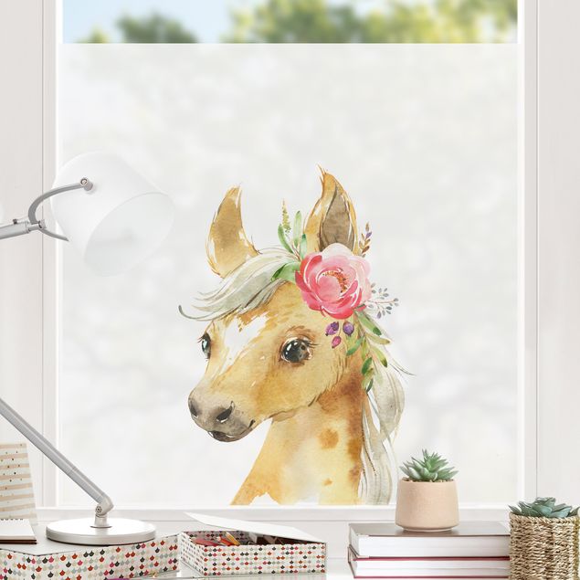 Kids room decor Watercolour - Horse gaze