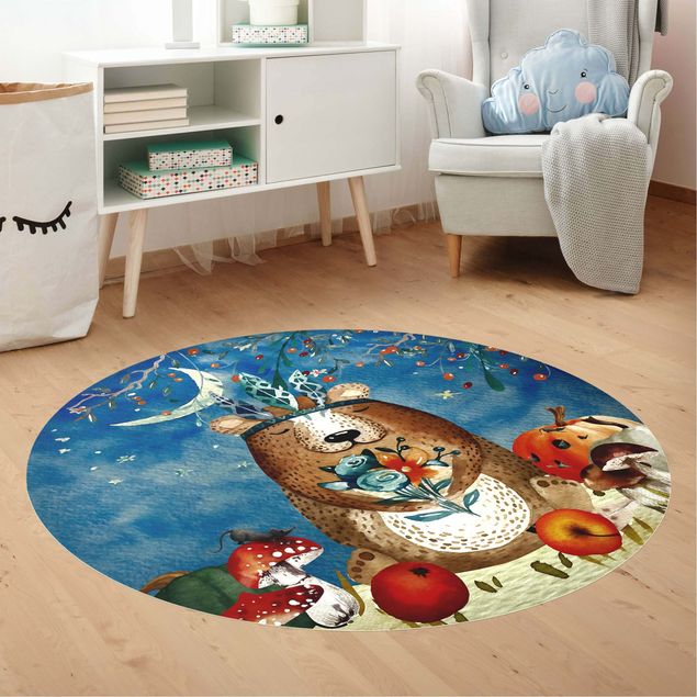 Modern rugs Watercolour Bear In Moonlight