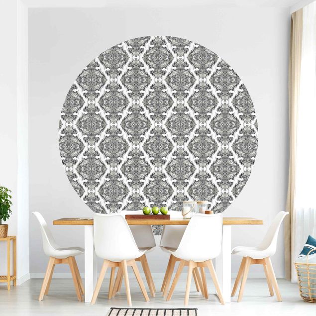 Contemporary wallpaper Watercolour Baroque Pattern In Grey