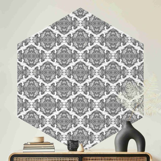 Wallpapers ornaments Watercolour Baroque Pattern With Ornaments In Gray