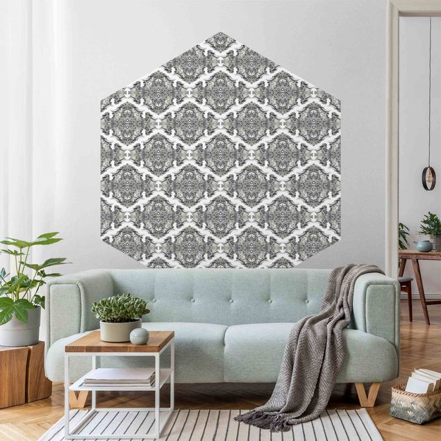 Modern wallpaper designs Watercolour Baroque Pattern With Ornaments In Gray