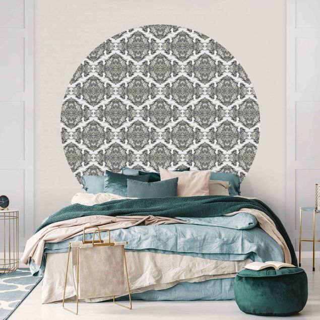 Kitchen Watercolour Baroque Pattern With Ornaments In Grey
