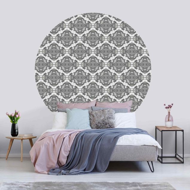 Wallpapers ornaments Watercolour Baroque Pattern With Ornaments In Grey