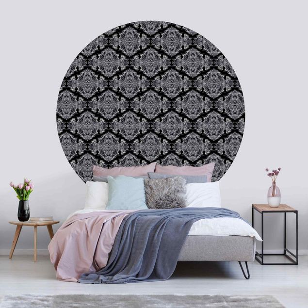 Wallpapers ornaments Watercolour Baroque Pattern With Ornaments In Front Of Black