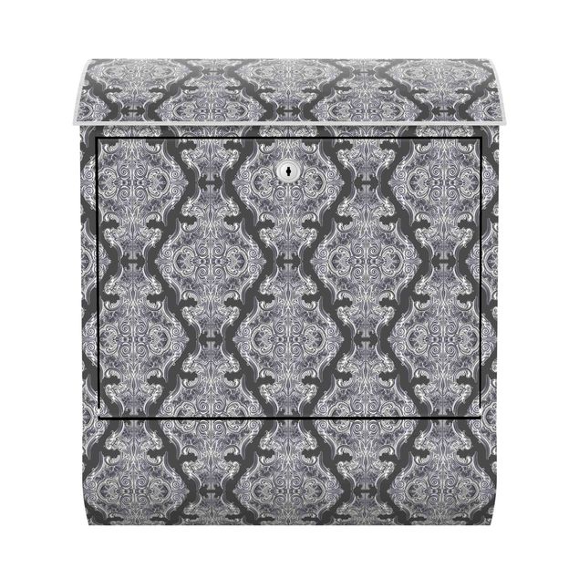 Letterboxes Watercolour Baroque Pattern In Front Of Dark Gray