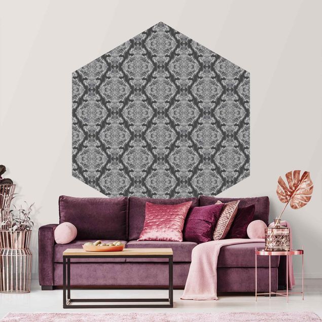 Wallpapers patterns Watercolour Baroque Pattern In Front Of Dark Gray