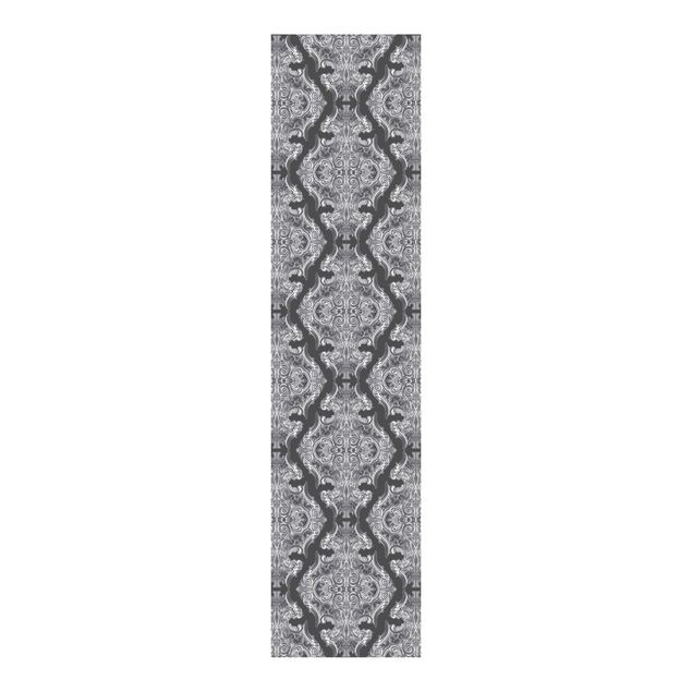 Sliding panel curtains patterns 3D Pattern With Stripes In Silver