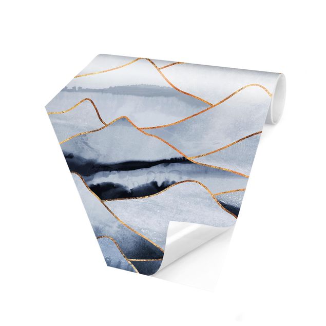 Wallpapers patterns Watercolour Mountains White Gold