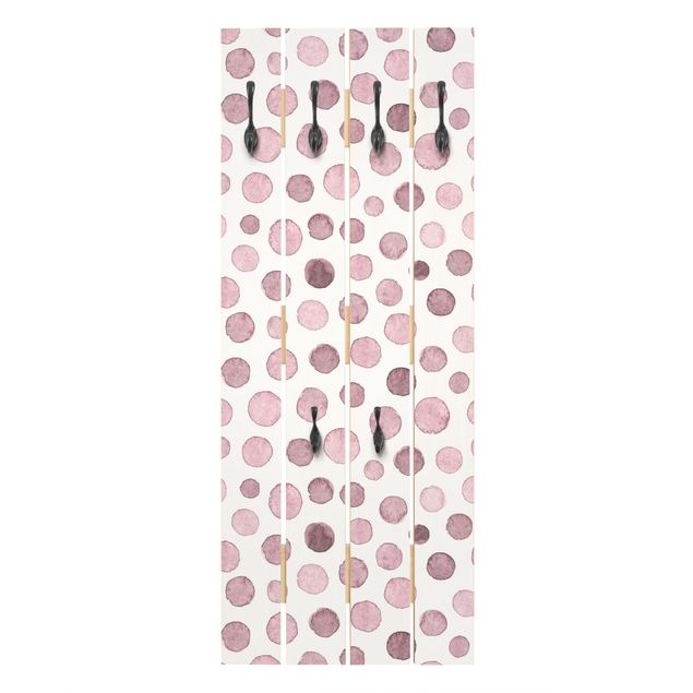 Wall coat rack Watercolour Bubbles In Antique Pink