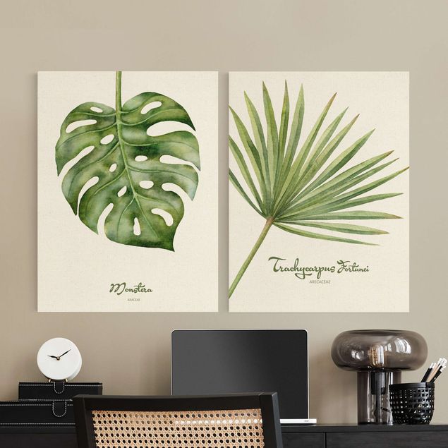 Green art prints Watercolour Botany Duo
