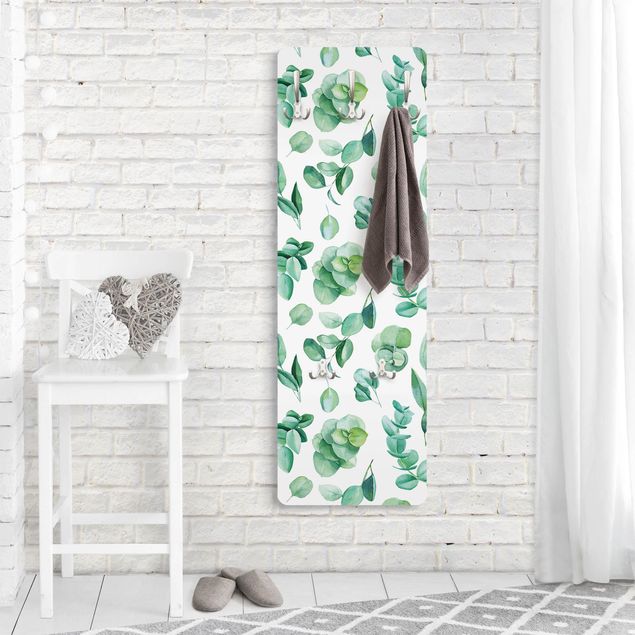Coat rack patterns Watercolour Eucalyptus Branch And Leaves Pattern