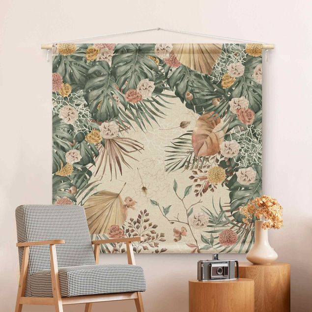 extra large tapestry wall hangings Watercolour Dried Flowers With Ferns