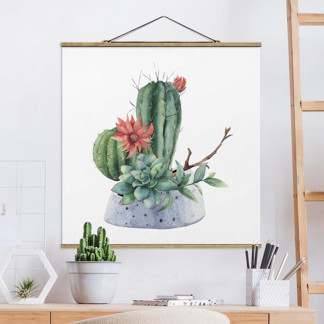 Kitchen Watercolour Cacti Illustration