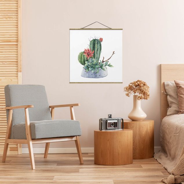 Prints flower Watercolour Cacti Illustration
