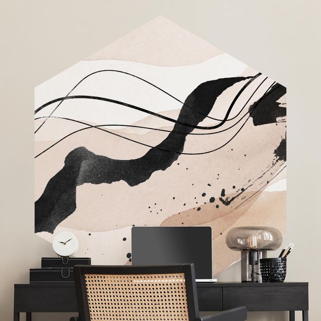 Modern wallpaper designs Landscape In Watercolour Dark Waves