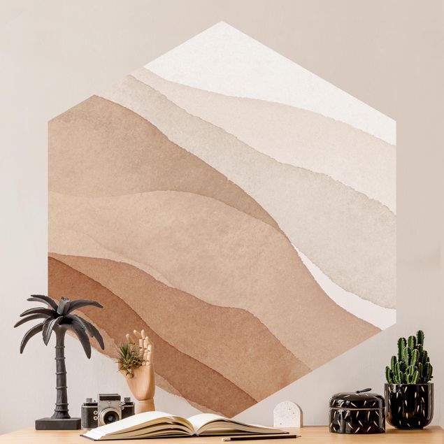 Wallpapers desert Landscape In Watercolour Sandy Waves