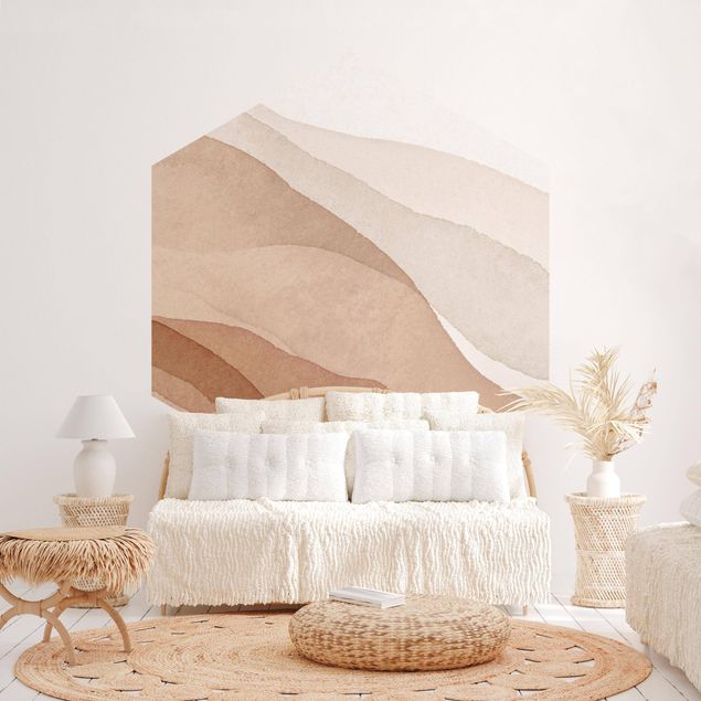 Modern wallpaper designs Landscape In Watercolour Sandy Waves