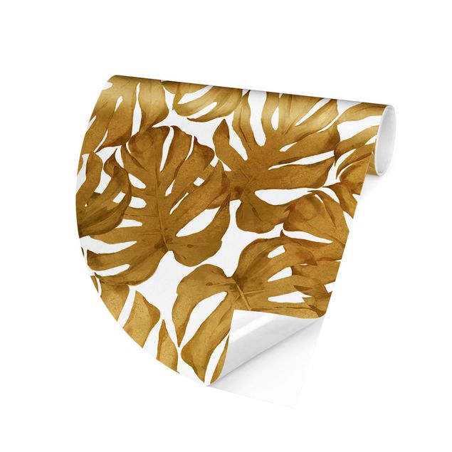 Wallpapers flower Watercolour Monstera Leaves In Gold