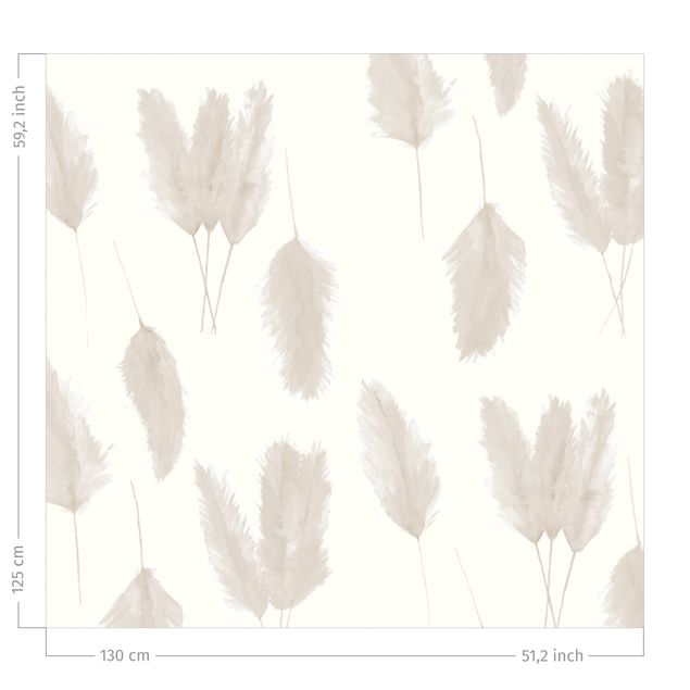 modern curtains for living room Watercolour Pampas Grass Beige