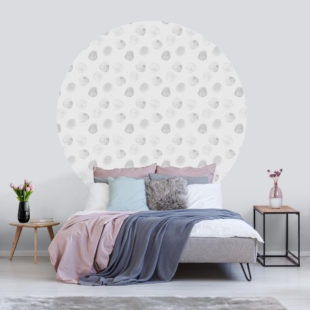 Spotty wallpaper Watercolour Dots Grey