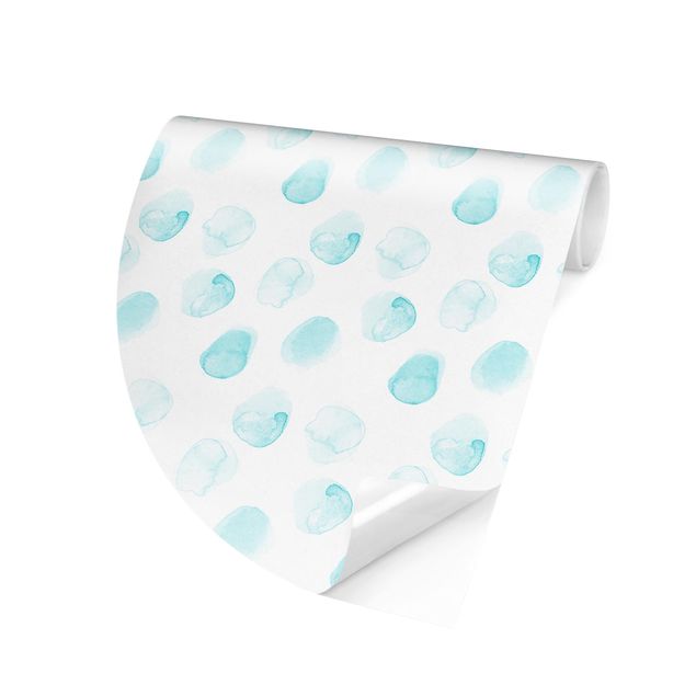 Wallpapers modern Watercolour Dots Turquoise