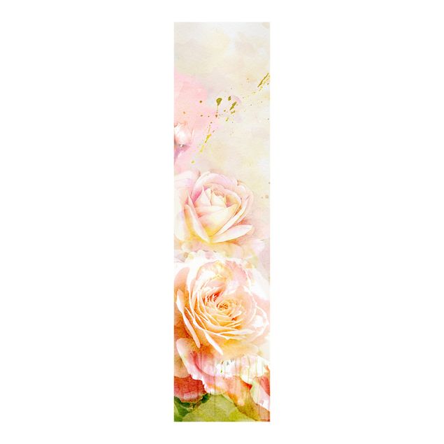 Sliding panel curtains flower Watercolour Rose Composition