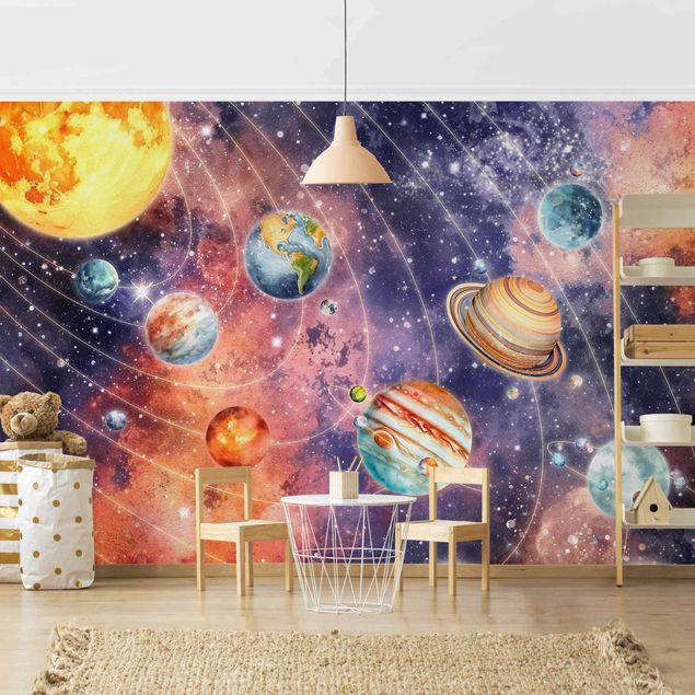 Wallpapers sky Solar System In Watercolour