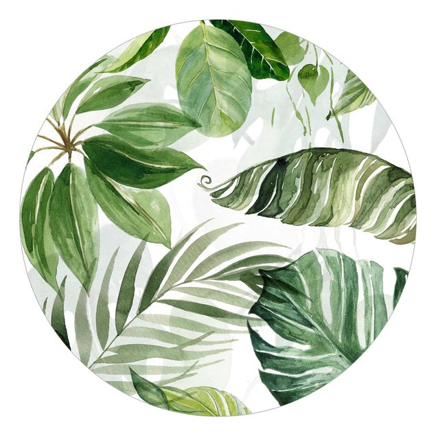 Wallpapers green Watercolour Tropical Leaves And Tendrils