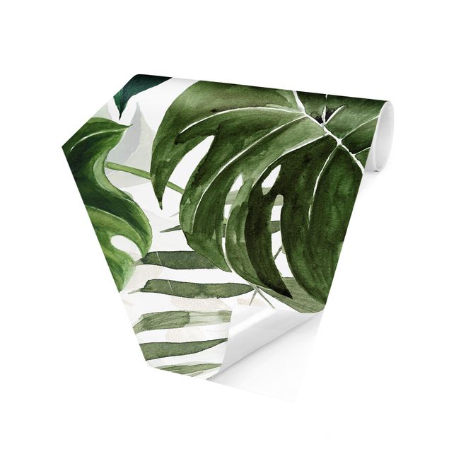 Wallpapers green Watercolour Tropical Arrangement With Monstera
