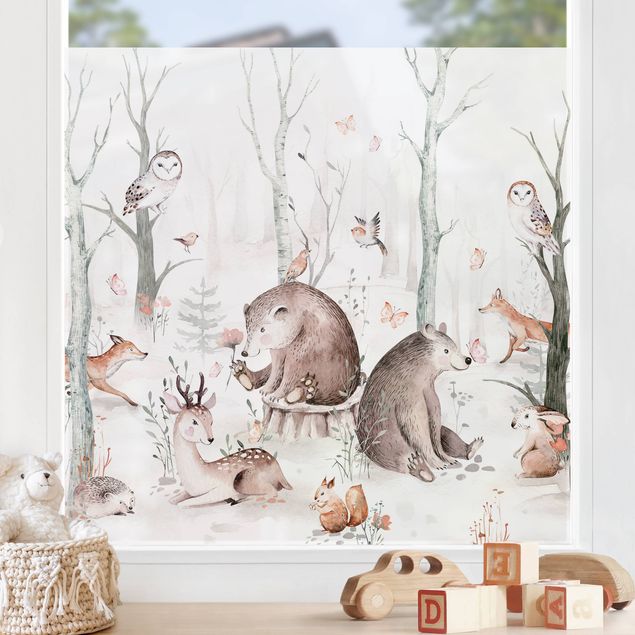 Kids room decor Watercolour Forest Animal Friends