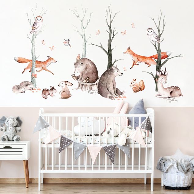 Bear wall stickers Watercolour Forest Animal Friends