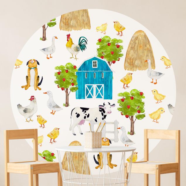 Wallpapers dog Watercolour Farm House Illustration