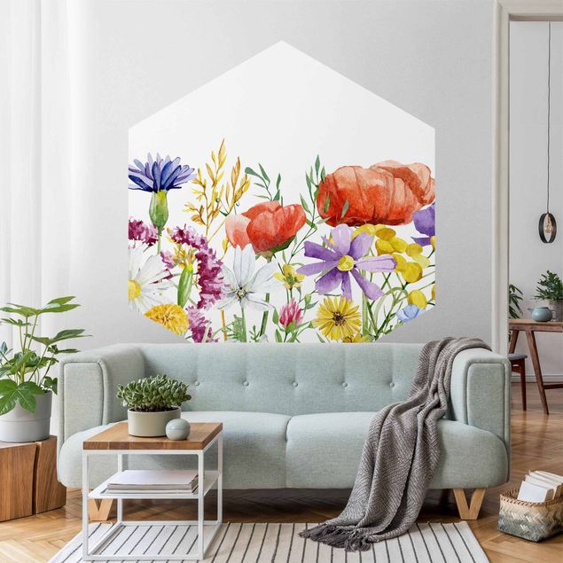 Floral wallpaper Watercolour Flowers