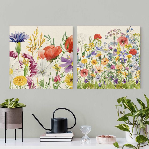 Prints floral Watercoloured Flowering Meadow