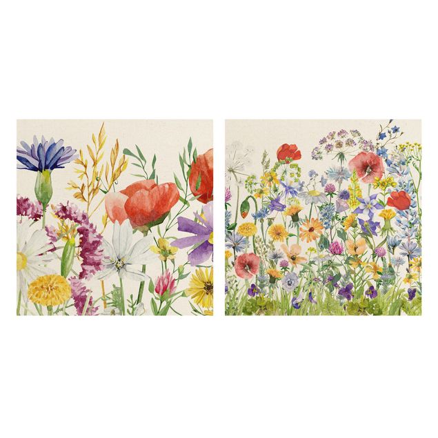 Floral prints Watercoloured Flowering Meadow