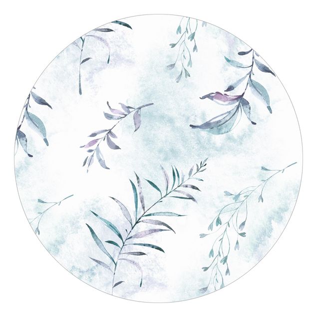 Wallpapers patterns Watercolour Branches In Mint Blue