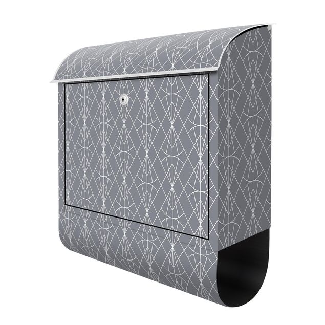 Mailbox Art Deco Diamond Pattern In Front Of Gray XXL