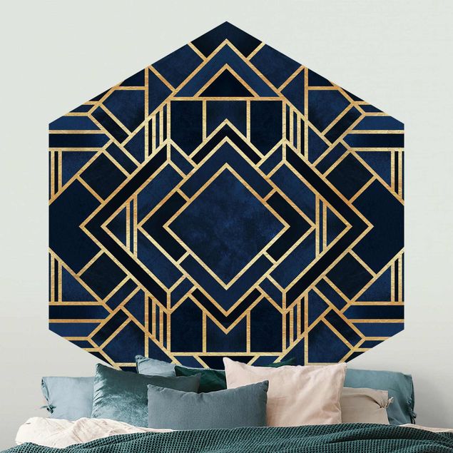 Geometric shapes wallpaper Art Deco Gold