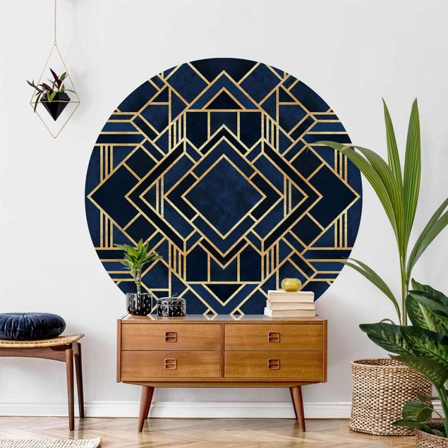Geometric shapes wallpaper Art Deco Gold