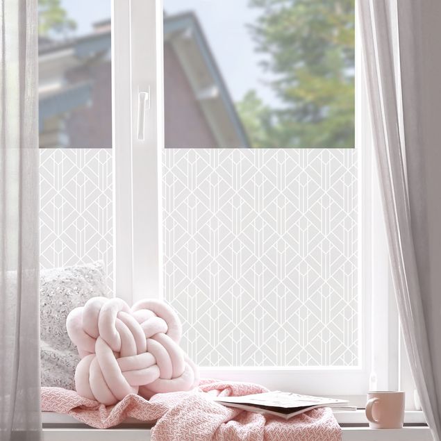 Frosted window film Art Deco Pattern Diamonds And Lines
