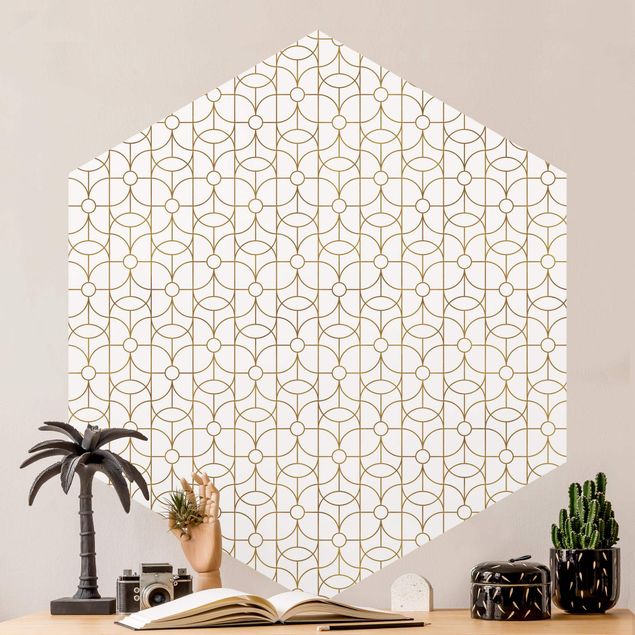 Geometric shapes wallpaper Art Deco Butterfly Line Pattern XXL