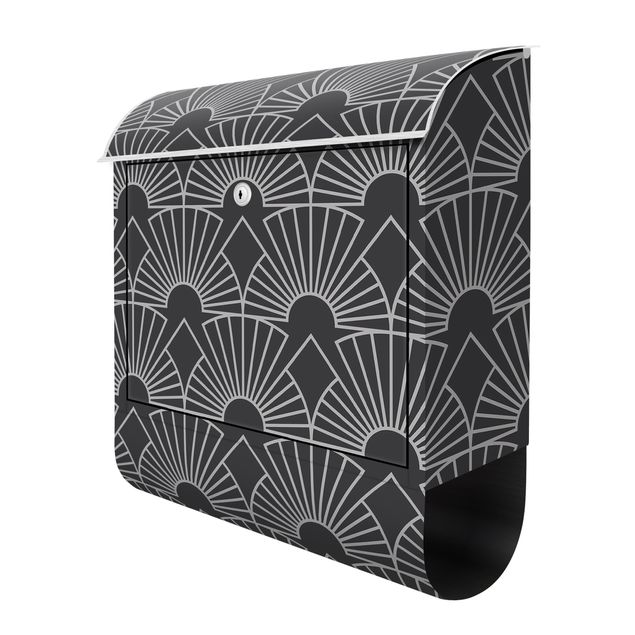 Mailbox Art Deco Radial Arches Line Pattern